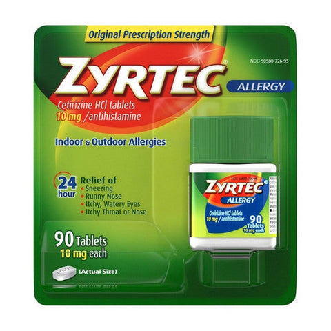 Neutrogena, Zyrtec Allergy Cetirizine HCI, 10 mg, 90 Tabs Neutrogena