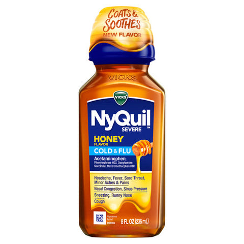 Vicks, Nyquil Severe Honey Liquid, 8 Oz Vicks