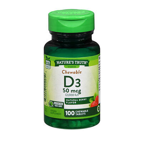 Nature's Truth, D3 Chewable Tablets Natural Berry Flavor, 100 Chews Nature's Truth