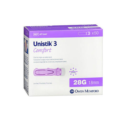 Unistik 3, Comfort Safety Lancets 28 Gauge, 50 Count Unistik 3