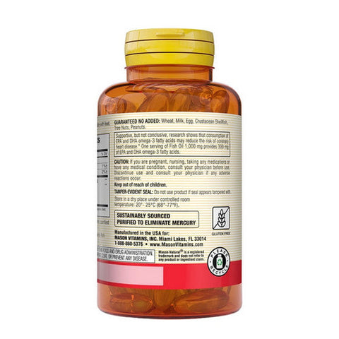 Mason, Fish Oil And Omega-3, 1000 mg, 60 Softgels Mason
