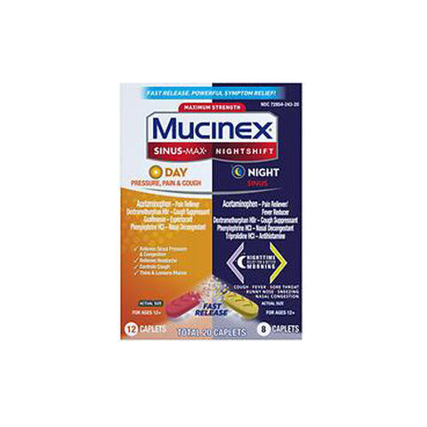 Mucinex, Sinus-Max Day And Night, 20 Caps Mucinex