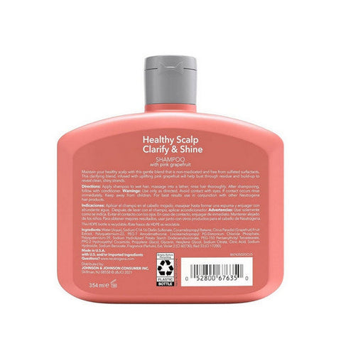 Neutrogena, Healthy Scalp Clarify And Shine Shampoo With Pink Grapefruit, 12 Oz Neutrogena