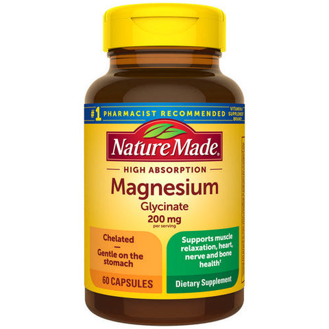 Nature Made, Magnesium Glycinate, 200 mg, 60 Caps Nature Made