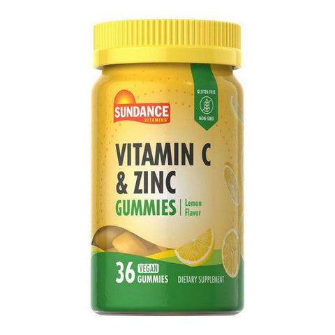Sundance, Vitamin C And Zinc Vegan Gummies Natural Lemon, 36 Count Sundance