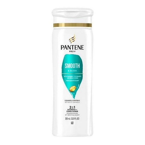 Pantene, Pantene Pro-V Smooth & Sleek 2 in 1 Shampoo & Conditioner, 12 Oz Pantene