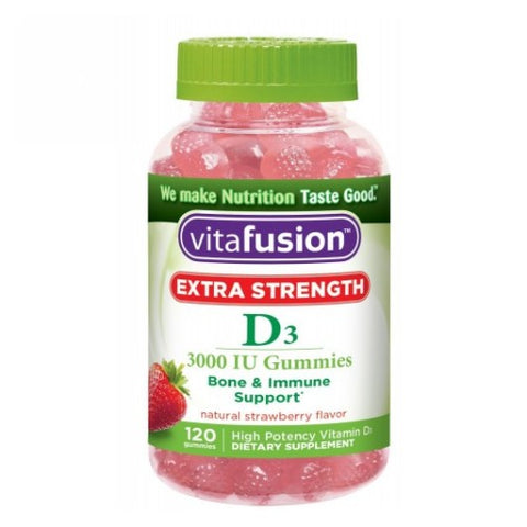 Vitafusion, Natural Vitamin D3 Extra Strength Strawberry, 120 Gummies Vitafusion