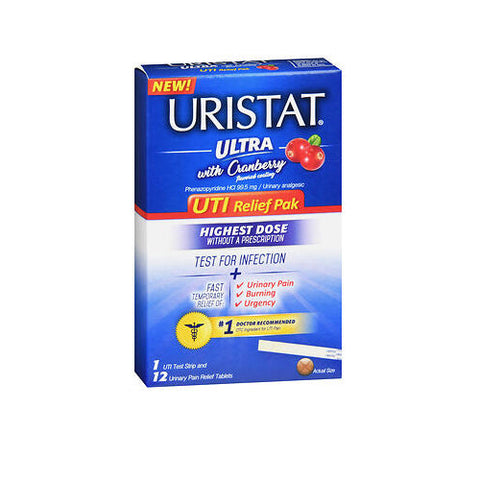 Uristat, Uti Relief Pak Ultra With Cranberry Flavored Coating, 12 Tabs Uristat