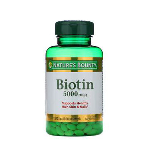 Nature's Bounty, Biotin Vitamin Supplement, 5000 mcg, 150 Softgels Nature's Bounty