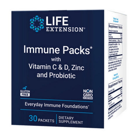 Life Extension, Immune Packs With Vitamin C & D Zinc And Probiotic, 30 Count Life Extension