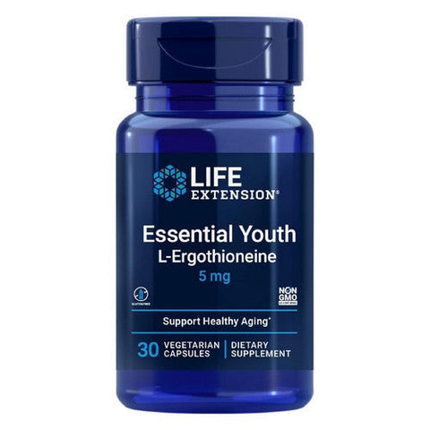 Life Extension, Essential Youth L-Ergothioneine, 5 mg, 30 Vegetarian Capsules Life Extension