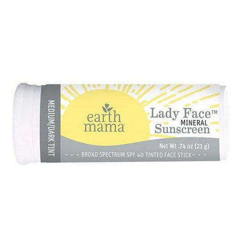 Earth Mama Angel Baby, Face Sunscreen Stick SPF 40 Medium & Dark, .74 Oz Earth Mama Angel Baby
