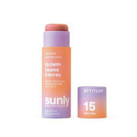 Attitude, Lip Balm SPF 15, Coconut 0.3 Oz Attitude