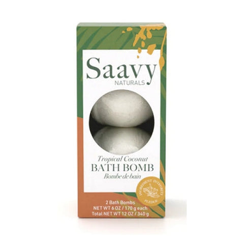 Saavy Naturals, Tropical Coconut Bath Bomb Duo, 12 Oz Saavy Naturals