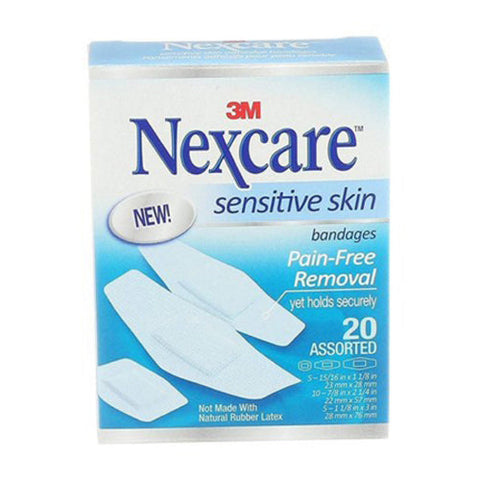 Nexcare, Sensitive Skin White Adhesive Strip 7/8 x 1-1/4 Inch / 1-1/8 x 3 Inch / 15/16 x 1 - 1/8 Inch, Box Of 480 Nexcare
