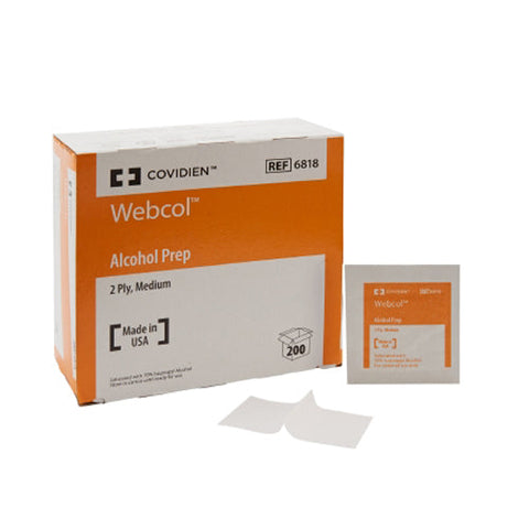 Cardinal, Webcol Alcohol Prep Pad, Box Of 200 Cardinal