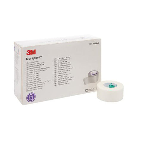 3M, Durapore Silk-Like Cloth Medical Tape 1 Inch x 10 Yard White, 1 Roll 3M