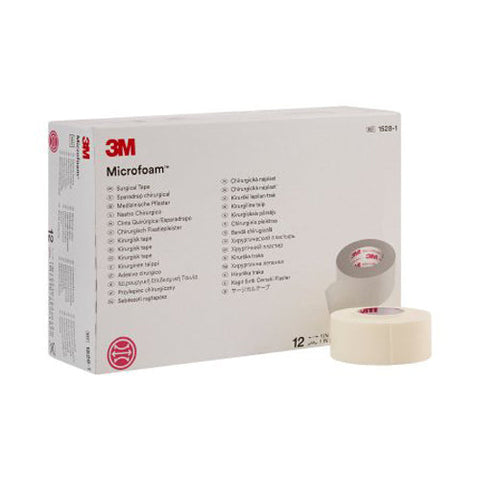 3M, Microfoam Foam / Acrylic Adhesive Medical Tape 1 Inch x 5-1/2 Yard White, Box Of 12 3M
