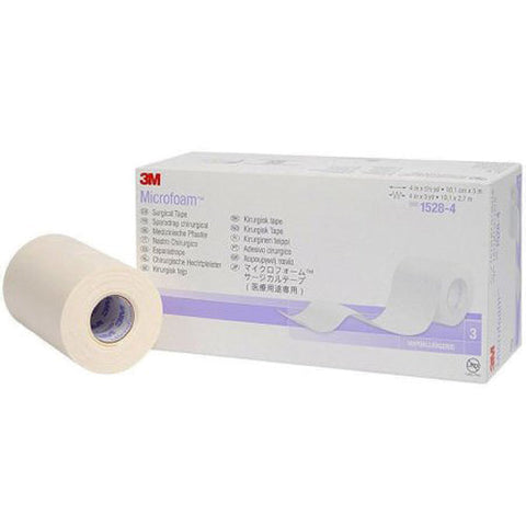 3M, Microfoam Foam / Acrylic Adhesive Medical Tape 4 Inch x 5-1/2 Yard White, Box Of 3 3M