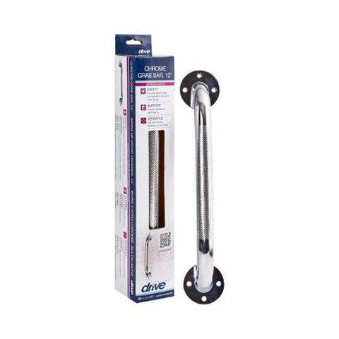 Drive Medical, drive Chrome Knurled Grab Bar 12", Box Of 3 Drive Medical