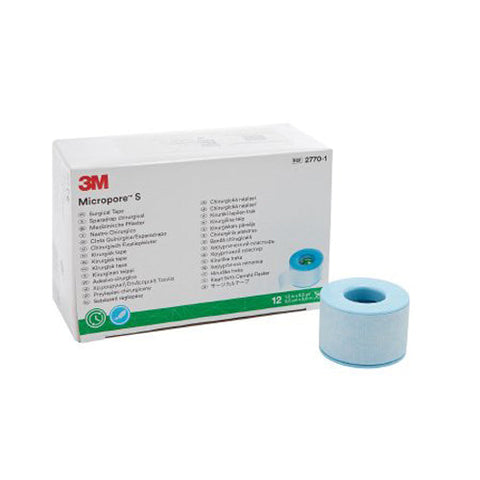 3M, Micropore S Silicone Medical Tape 1 Inch x 5-1/2 Yard Blue, 1 Roll 3M