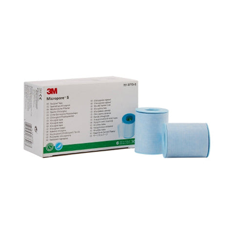 3M, Micropore S Silicone Medical Tape 2 Inch x 5-1/2 Yard Blue, Box Of 6 3M