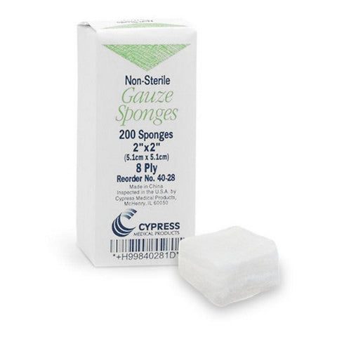 Sunmark, Cypress NonSterile Gauze Sponge 2 x 2 Inch, Box Of 200 Sunmark
