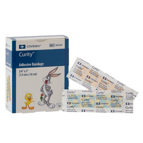 Cardinal, Curity Assorted Looney Tunes Adhesive Strip ¾ x 3 Inch, Box Of 1 Cardinal
