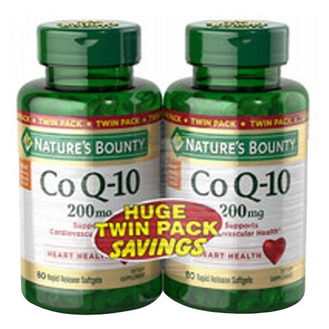 Nature's Bounty, Co Q-10 Twin Pack, 200 Mcg, 80 + 80 Softgels Nature's Bounty