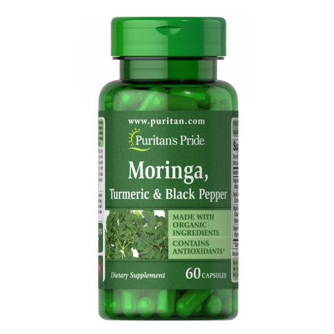 Puritan's Pride, Moringa Turmeric & Black Pepper, 60 Capsules Puritan's Pride