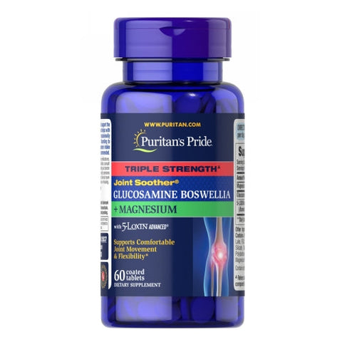 Puritan's Pride, Triple Strength Joint Soother Glucosamine Boswellia + Magnesium, 60 Tablets Puritan's Pride