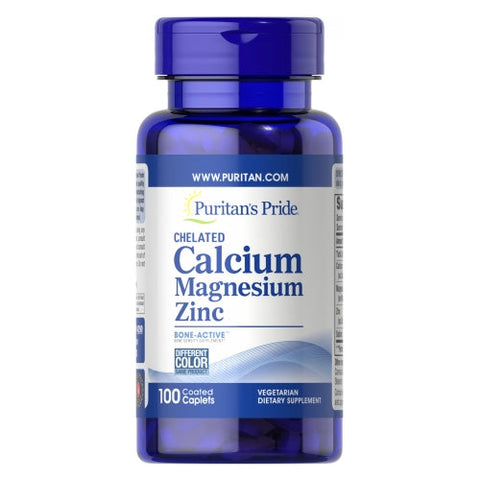 Puritan's Pride, Chelated Calcium Magnesium Zinc, 100 Caplets Puritan's Pride