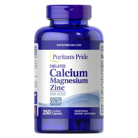 Puritan's Pride, Chelated Calcium Magnesium Zinc, 250 Caplets Puritan's Pride