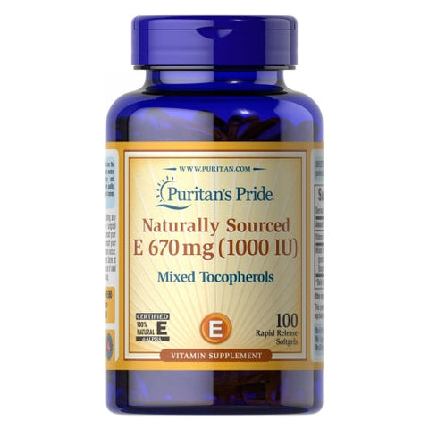 Puritan's Pride, Vitamin E-1000 IU Mixed Tocopherols Natural, 100 softgels Puritan's Pride