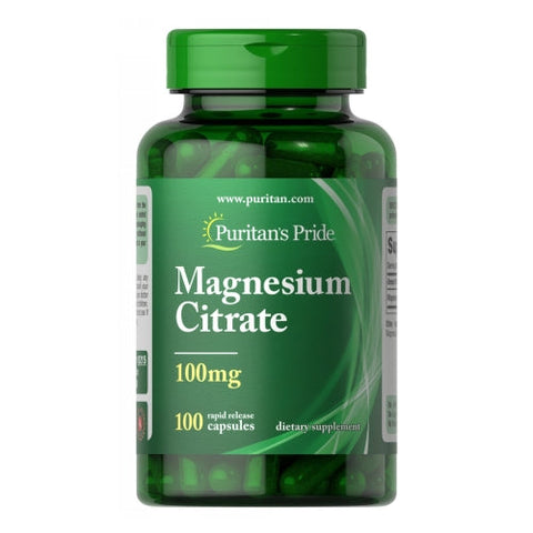 Puritan's Pride, Magnesium Citrate, 100 mg, 100 Capsules Puritan's Pride