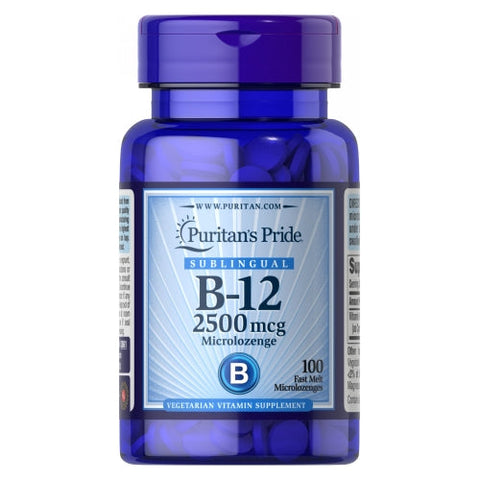 Puritan's Pride, Vitamin B-12 2500 mcg Sublingual, 100 Microlozenges Puritan's Pride