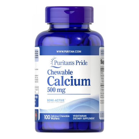 Puritan's Pride, Chewable Calcium, 500 mg, 100 Chewables Puritan's Pride