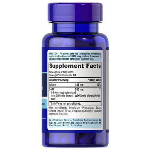 Puritan's Pride, 5-HTP 100 (Griffonia Simplicifolia), 100 mg, 120 Capsules Puritan's Pride