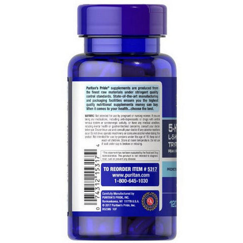 Puritan's Pride, 5-HTP 100 (Griffonia Simplicifolia), 100 mg, 120 Capsules Puritan's Pride
