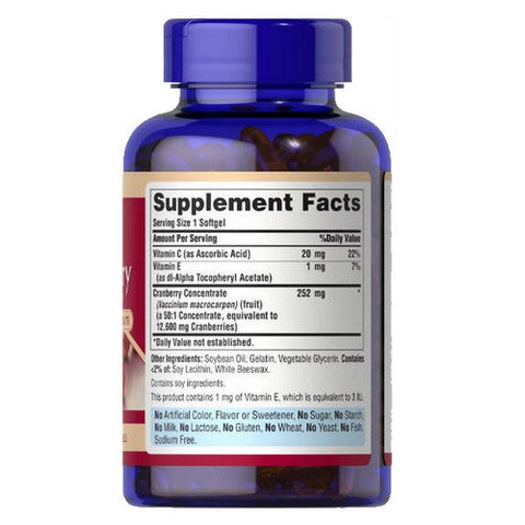 Puritan's Pride, Triple Strength Cranberry Fruit Concentrate, 12600 mg, 200 Softgels Puritan's Pride