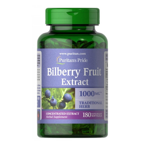 Puritan's Pride, Bilberry, 1000 mg, 180 Softgels Puritan's Pride