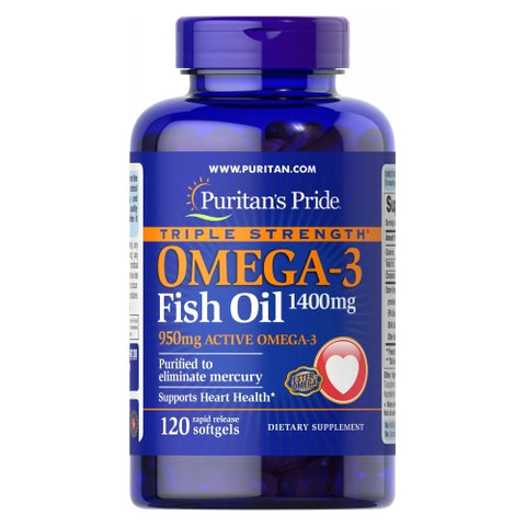 Triple Strength Omega-3 Fish Oil 120 Softgels by Puritan's Pride
