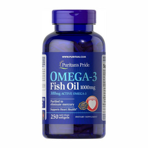 Puritan's Pride, Omega-3 Fish Oil, 1000 Mg, 250 Softgels Puritan's Pride