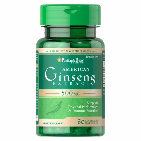 Puritan's Pride, American Ginseng Extract, 500 mg, 30 Capsules Puritan's Pride