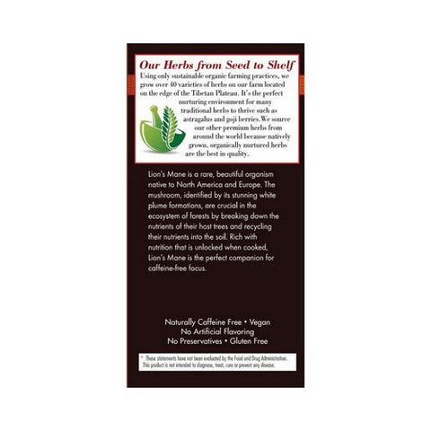 Bravo Tea & Herbs, Lion'S Mane Mushroom Herbal Tea, 20 Bags Bravo Tea & Herbs