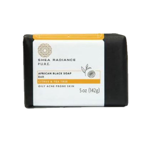 Shea Radiance, African Black Soap Bar Tea Tree + Citrus, 5 Oz Shea Radiance