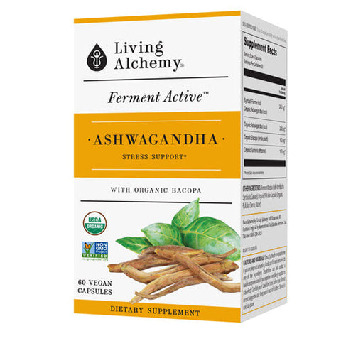 Living Alchemy, Whole Food Fermented Ashwagandha, 60 Caps Living Alchemy