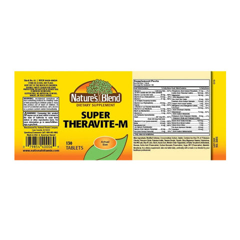 Nature's Blend, Super Thera-Vite M Compare To Theragran-M, 130 Tabs Nature's Blend