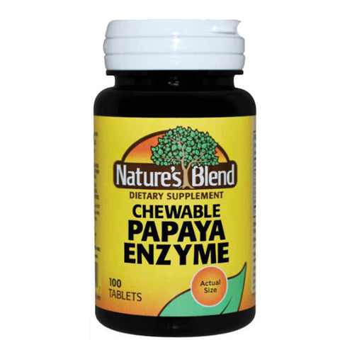 Nature's Blend, Papaya Enzyme Chewable, 100 Tabs Nature's Blend