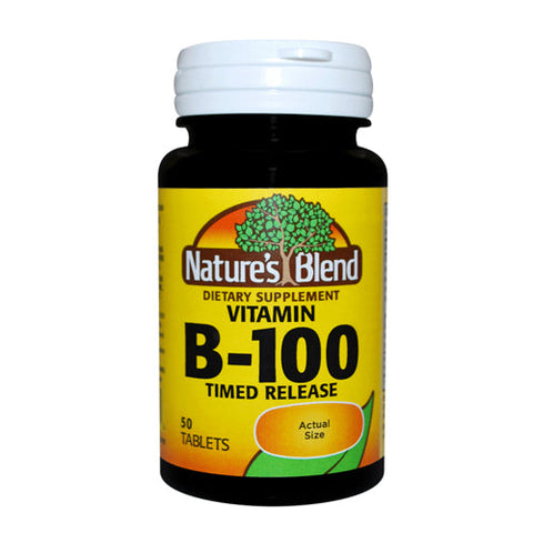 Nature's Blend, Vtiamin B-100 Complex, 50 Timed Release Tablet Nature's Blend
